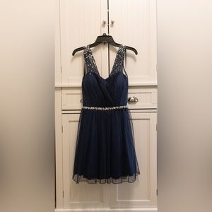 Blue Deb Formal Dress Size 9 w/ Rhinestones